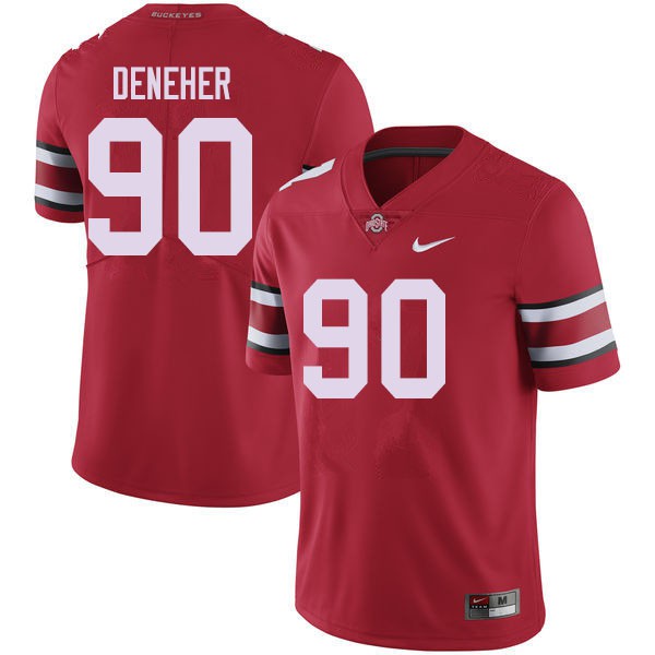 Ohio State Buckeyes #90 Jack Deneher Men Stitch Jersey Red OSU2028